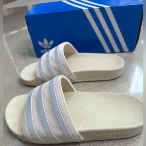 ADIDAS ORIGINALS ADILETTE WONDER WHITE SLIDES WOMENS 7 MENS 6
